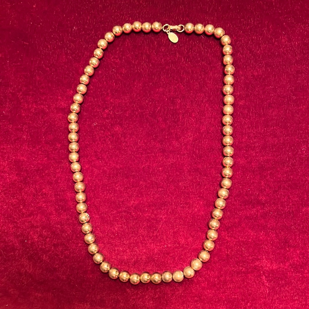Vintage Parklane Gold Tone Beads On Fine Chain. Heavy.